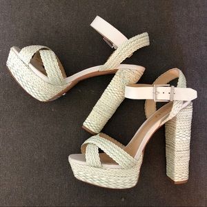 SCHUTZ - Salto Alto White Woven Heels - Sz 9